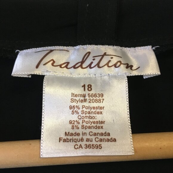 Tradition Made in Canada Black Open Short Sleeve Cardigan With Batik Shirt 2in1 - Picture 11 of 16